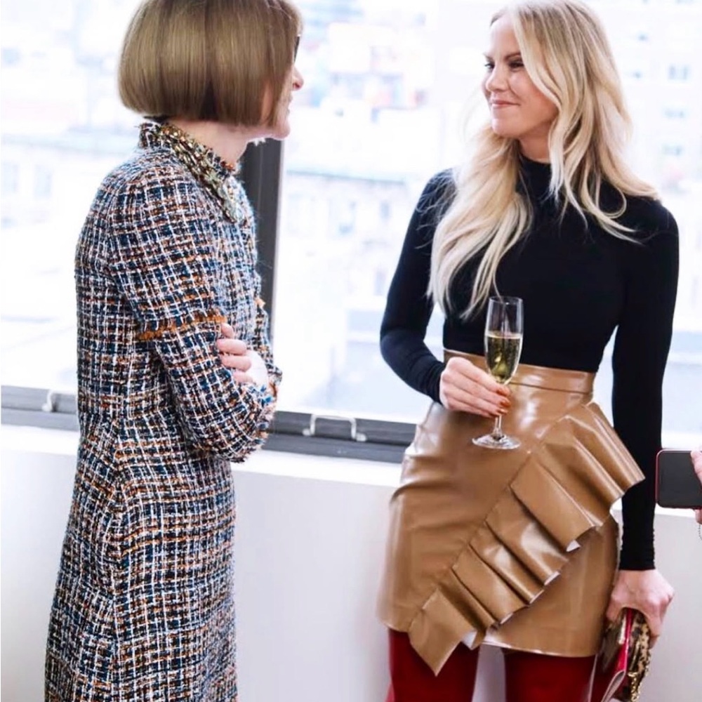 MSGM Tan Skirt with Ruffle Detail